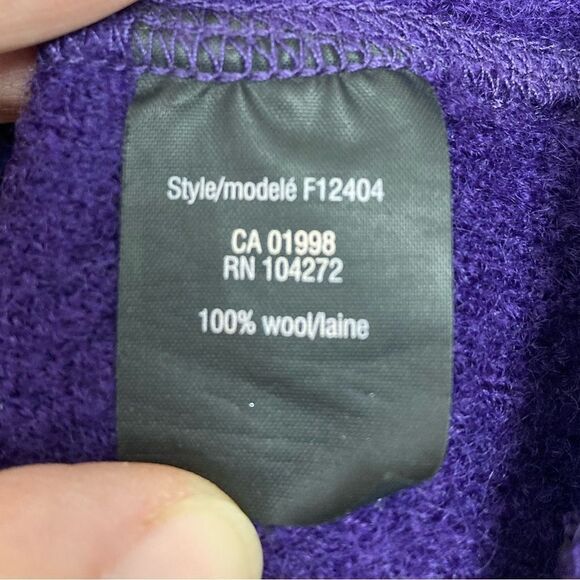 Spanner Deep Purple 100% Wool High Low Button Up Collared Blazer Shacket - Picture 7 of 7